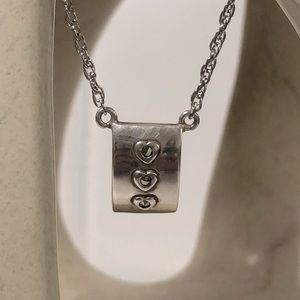 Sterling necklace with 3 dainty hearts